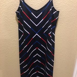 Tommy Hilfiger Woman Dress ajustable Straps. White-Red -Blue Strights